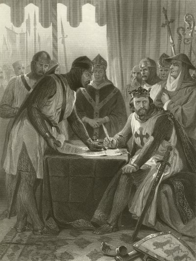 Re Giovanni firma la Magna Carta, 1215 da Alonzo Chappel